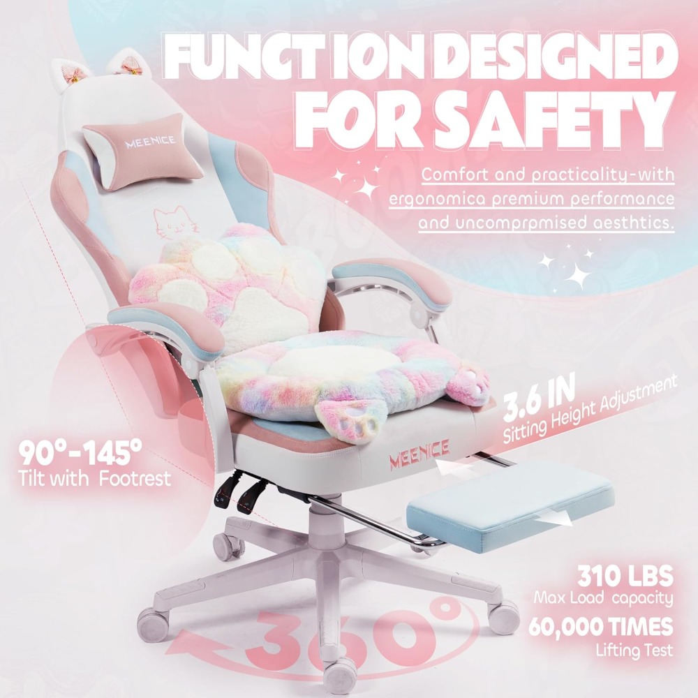 Pc Gaming Girl - Gaming Chair Cute with Cat Ears