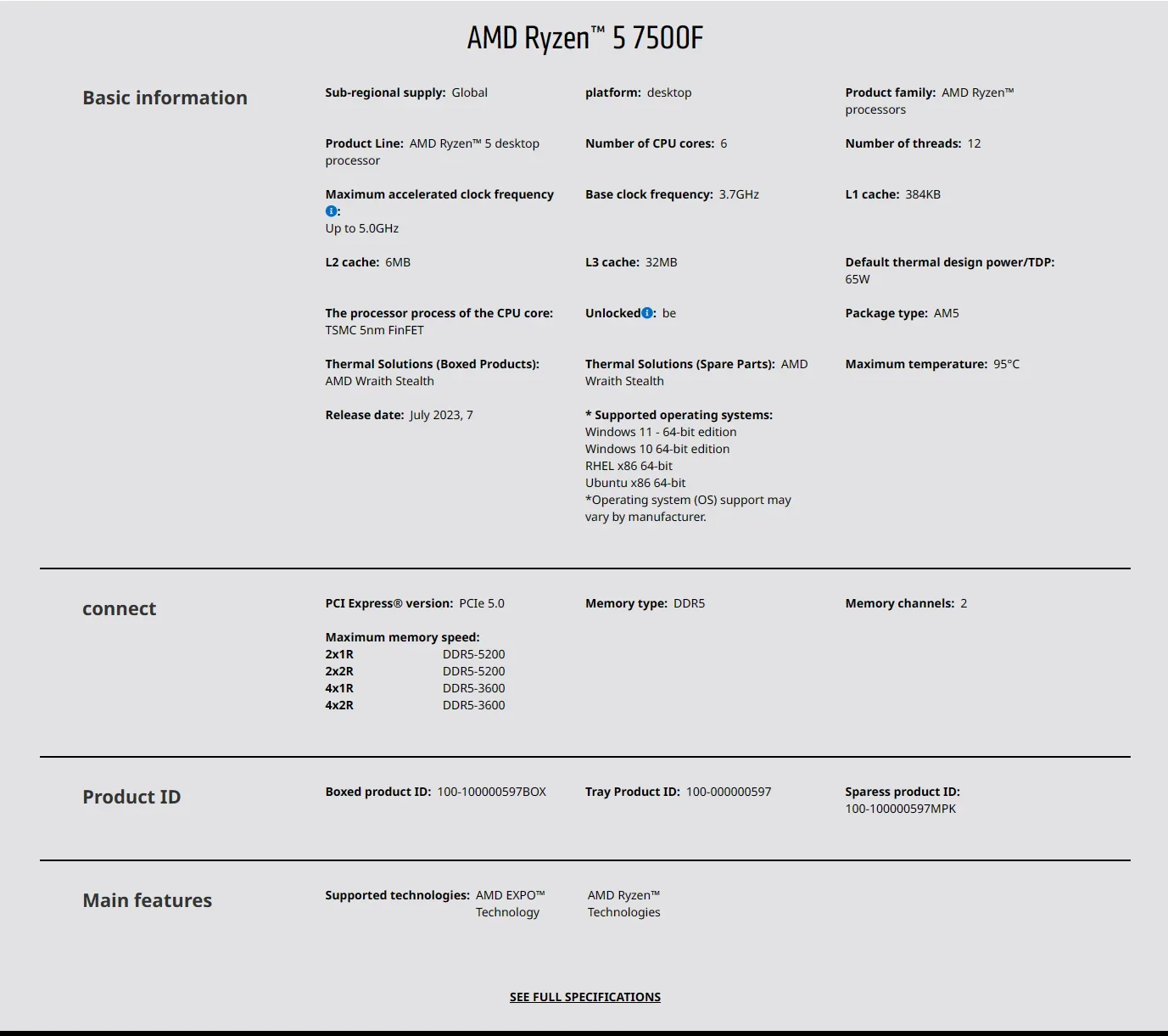 AMD Ryzen 5 7500F AM5 5nm Gami - Pc Gaming Ryzen 5 ulasan dan harga