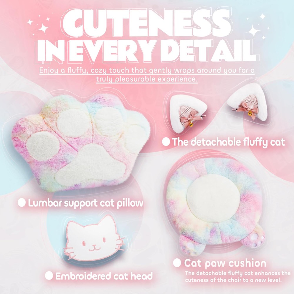 Gaming Chair Cute with Cat Ear - Pc Gaming Girl ulasan dan harga